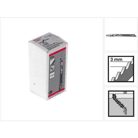 Bosch 100x lame de scie sauteuse T 111 C Basic for Wood - 2608637878