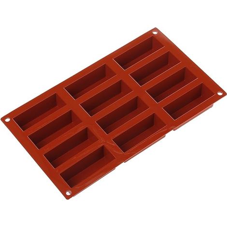 2pcs Moule en silicone pour MINI CAKE Monoportions, antiadhésif, 12 Mini Cakes, Lot de 1 Moule à gâteau, h 30 mm, Made in Italy