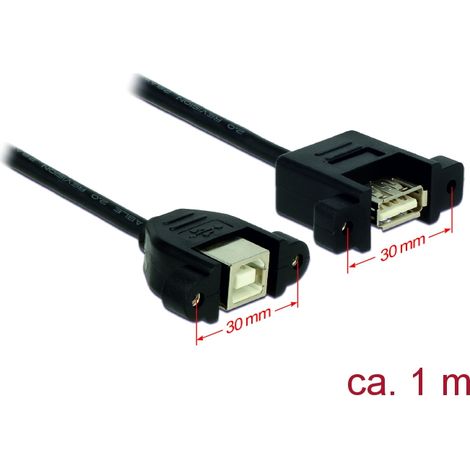 Kabel usb 2.0 b buchse zum einbau  usb 2.0 a buchse zum einbau 1 m delock