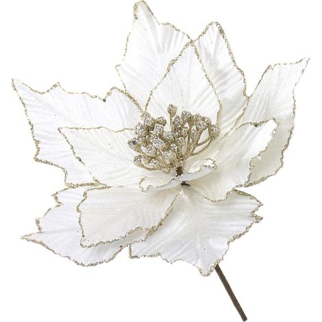 GARRYFIZH Composition florale et feuillue artificielle de Noël - Style B, étamines blanches, 24 x 28 cm (1/5)