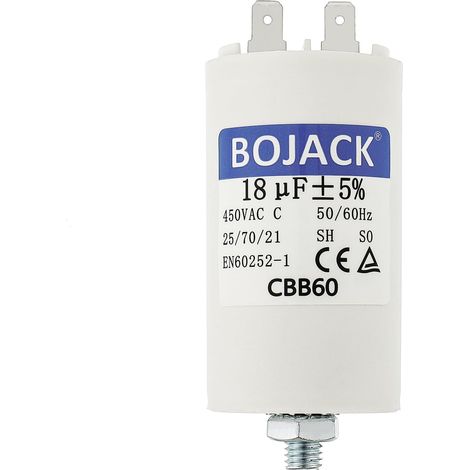 CBB60 18uF 450V Condensateur de Démarrage moteur de Moteur pour Pompe de Piscine 18µF 450 Volt 45x70MM Connecteur M8 50/60Hz (1/5)