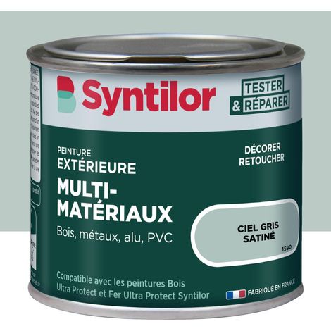 Vernice per esterni per legno, alluminio e PVC. SYNTILOR grigio cielo satinato 125 ml SYNTILOR (1/5)