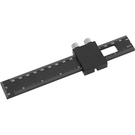Règle de menuiserie ajustable en aluminium avec butée coulissante et double graduation métrique/impériale 6 pouces (1/5)