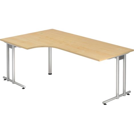 bümö Schreibtisch Serie-N Eckform: 200 x 120 cm  Ahorn