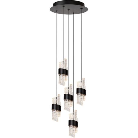 Lampe pendante de conception Kligande Projectile noire à 5 lumières - 13496/36/30 (1/2)