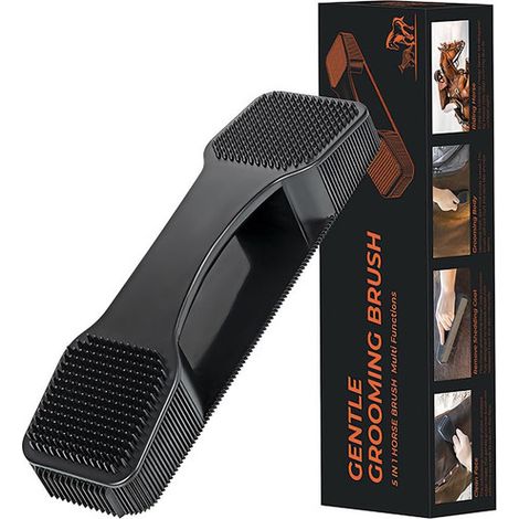 Brosse de pansage 6 en 1 pour chevaux - Étrille de toilettage multifonctionnelle pour massage, mue et nettoyage de la robe (1/5)