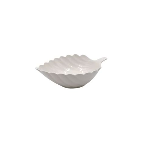Centrotavola in Porcellana Forma Foglia Bianco 25 x 18 cm (1/2)