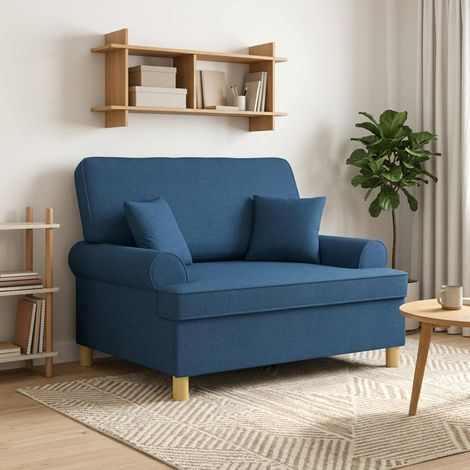 vidaXL Fauteuil XXL avec coussins Bleu Tissu (1/5)