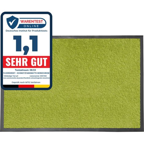 Tapis de Porte Paillasson d'entrée Monochrom Vert citron 200 x 200 cm
