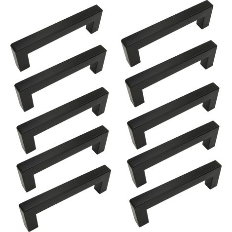10 x Klassischer Möbelgriff 96 mm schwarz (1/5)