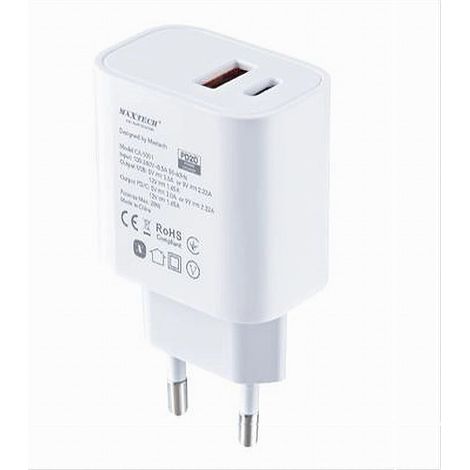 Trade Shop - TYP-C PD + USB 3A 20W LADEGERÄT FÜR SAMSUNG HUAWEI IPHONE CA-S051 - (1/3)