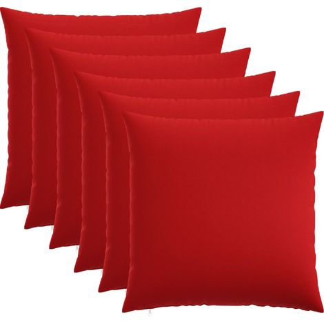 vidaXL Funda de almohada 6 uds. HEERLEN Rojo 80 x 80 cm Tela (1/5)