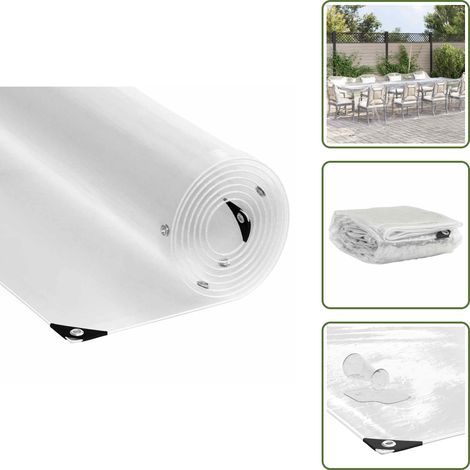Telone per balcone - vidaXL Telone Trasparente con Occhielli 4x8 m in PVC - Telone in PVC