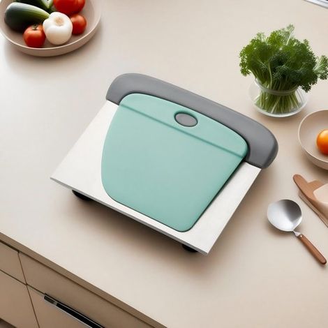 Raschietto da cucina - Raschietto e taglia impasto 2 in 1 in acciaio inossidabile, raschietto per impasti da cucina, strumento per impastare farina, frutta, pizza con manico ergonomico, verde (1/4)