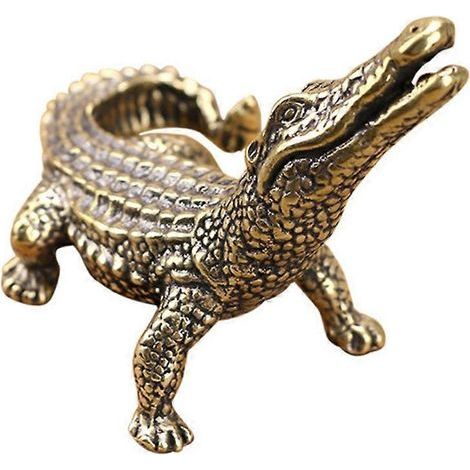 1 antike, krokodilförmige Dekoration (Gold) – 7,5 x 6,7 cm – Gold (1/4)
