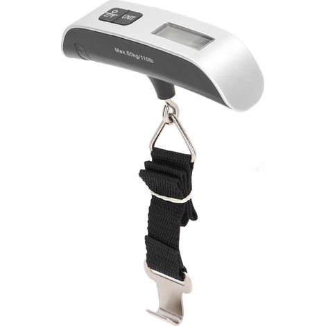 Elektronische Reisewaage (50 kg), tragbare Gepäckwaage mit Haken, hintergrundbeleuchtetes LCD-Display für Koffer, manuelle Digitalwaage (1/5)