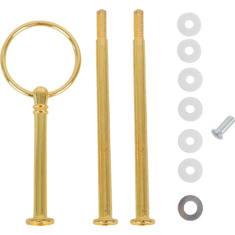 Présentoir à gâteaux 3 étages rond doré, support en alliage de zinc, compatible céramique verre métal, pour fête anniversaire (1/5)