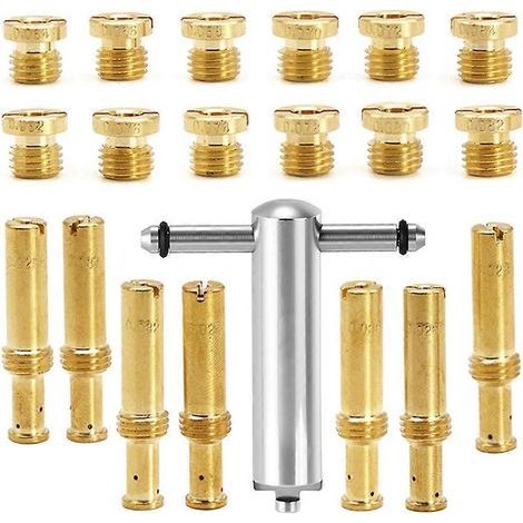 Kit de 20 gicleurs intermédiaires et principaux et outils pour carburateur Harley Big Twin et Sportster S&S Shorty Carb Super EBG (1/5)
