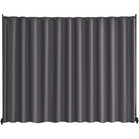 VEVOR Divisorio per Ambienti, Pannello Divisorio Portatile con Ruote, Supporto Divisorio per Tende, Divisorio Indipendente, Schermo per Privacy per Ufficio, Camera da Letto, Sala da Pranzo, Grigio (1/5)