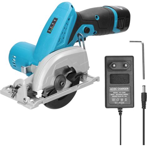 Scie circulaire électrique au lithium 3 pouces 16,8 V, profondeur de coupe réglable de 0 à 27 mm, outil de travail du bois, machine à découper les planches (1/5)