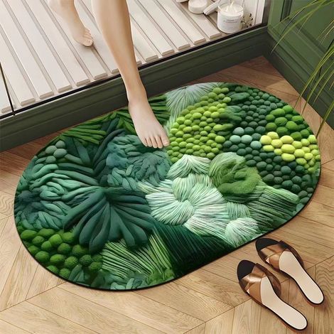 Diatomeen-Badematte 50 x 80 cm – Ultra-schnell absorbierend, rutschfest und waschbar, ideal für das heimische Badezimmer-lsw
