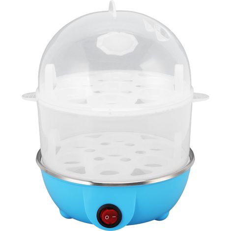 Eierkocher für den Hausgebrauch, 350 W, 2 Ebenen, 14 Eier pro Kochvorgang, automatische Abschaltung, sicher, langlebig, aus Polypropylen (PP), mit Messbecher. (1/5)