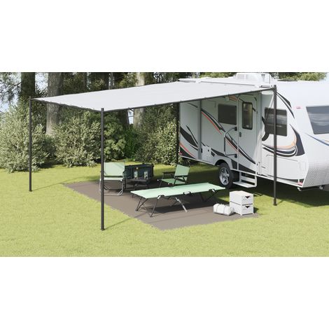 vidaXL Tapis de tente Gris clair 550 x 250 cm Polyéthylène