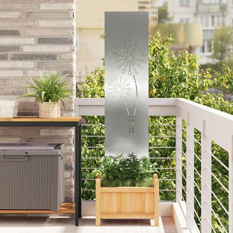 Garten Sichtschutz-Leinwand Silber 32 x 140 cm Verzinkter Stahl