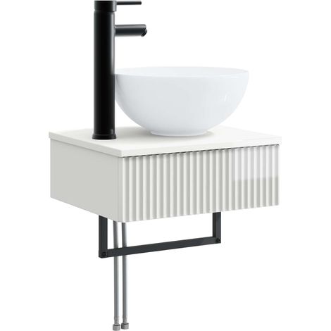 vidaXL Wall-Mounted Wash Basin High Gloss White 40 x 35 x 39 cm