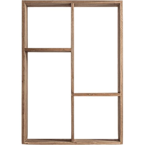 Bibliothèque bois massif naturel vieilli style colonial Rubha 100cm (1/5)