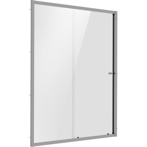 Baridi DH294 Sliding Shower Door 1200 x 1850mm, 6mm Tempered Glass, Reversible - Chrome