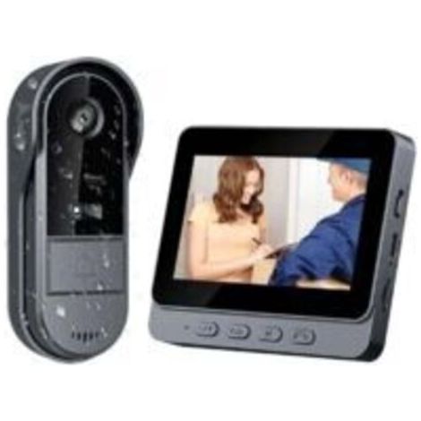 Sonnette – Interphone vidéo sans fil étanche IP65 pour porte d’entrée, caméra HD 1080P avec angle de vision ultra-large 170°, écran IPS 4,3 pouces, vision nocturne infrarouge et communication bidirect