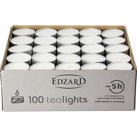 Lot de 100 Bougies Chauffe-Plat Blanches en Aluminium sans Parfum Combustion 5h - PANGIVO