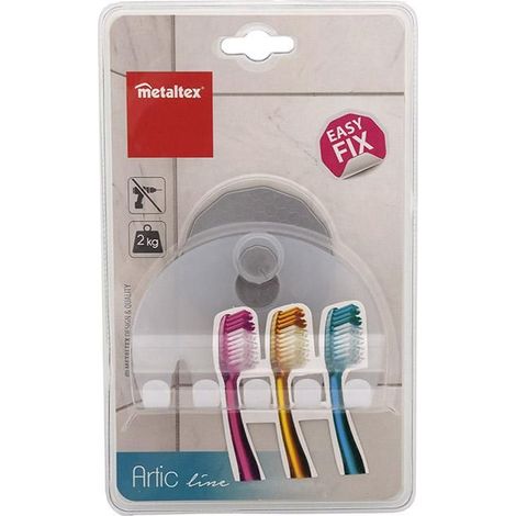 (FP) GANCIO MULTIPLO PORTA SPAZZOLINI DA DENTI IN PLASTICA PP CON DISCHETTO S (1/3)