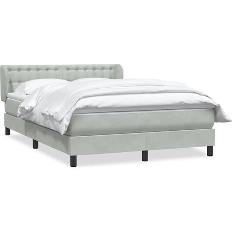 Maison Exclusive - Sommier à lattes de lit et matelas gris clair 160x220cm velours