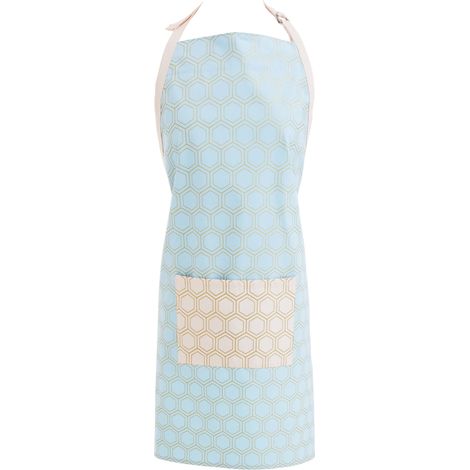 Premier Housewares Frosted Blue Apron For Cooking / Baking 100% Cotton Kitchen Aprons For Men And Women With Front Pockets And Adjustable Ties 68 x 1 x 87 (1/4)
