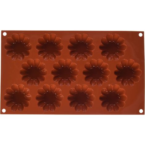 Silikomart SF109 Stampo in Silicone per Monoporzioni MINI BRIOCHETTE, Antiaderente, 12 Cavità, Confezione da 10 Stampi per Dolci, Ø 58 h 22 mm Volume 12 x 33 ml Tot. 396 ml