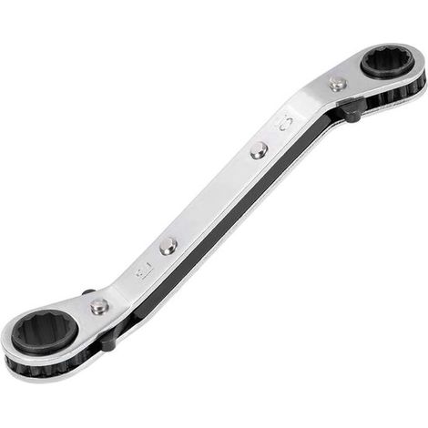 Llave de carraca reversible, doble vaso desplazado de 10 mm x 12 mm, Cr-V (1/5)