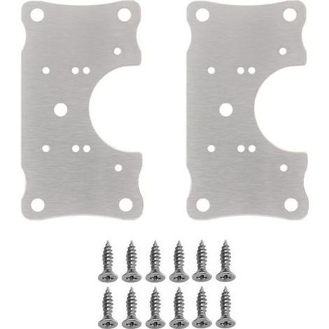 TAISHENGDA 2 Stück Möbelscharnier-Reparaturplatten mit Loch und Befestigungsschraube zur Reparatur und zum Schutz von Küchenschranktüren, Schubladen, Schränken und Fenstern (1/5)
