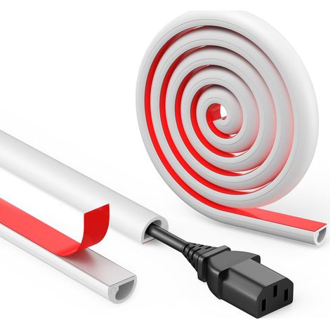 1m Blanc Goulotte Passe Cable adhésif, Flexible Goulotte Electrique (1/5)