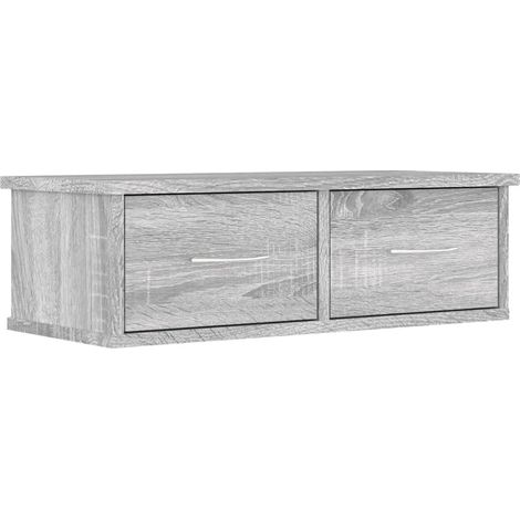 Mobiletto a muro pratico e dal design moderno 60 x 26 x 18 cm realizzato in legno composito grigio 020048127