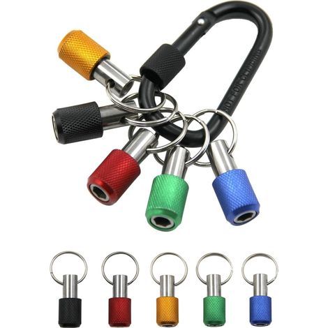 Applicable Lot de 5 porte-embouts de tournevis à tige hexagonale de 6,35 mm en alliage d'aluminium, porte-foret, adaptateur de vis à dégagement rapide pour la plupart des tournevis électriques et (1/5)