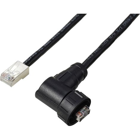 TRU COMPONENTS TC-E13T-MR5-MCD/NCA-0.5PV-S RJ45 rechtwinkliger männlicher IP67 (Gewinde) Kabel CAT5E