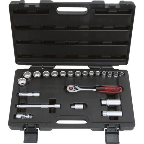 KS TOOLS 3/8' Jeu de douilles 12 pans, 22 pcs ( 911.3995 ) (1/5)