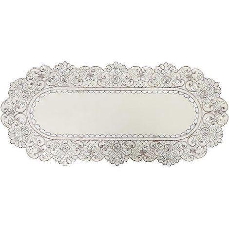 Nappe ovale brodée de fleurs, chemin de table, set de table (85 x 40 cm) 2025 (1/2)