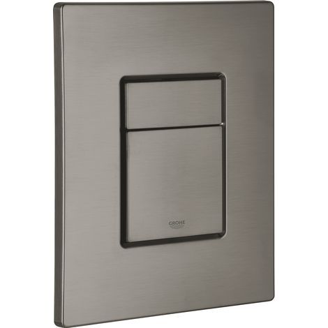 Plaque de commande WC Skate Cosmopolitan – Graphite brossé – Système de chasse double touche – Dimensions 156 x 197 mm – Compatible Grohe DEA-Karteo (1/3)