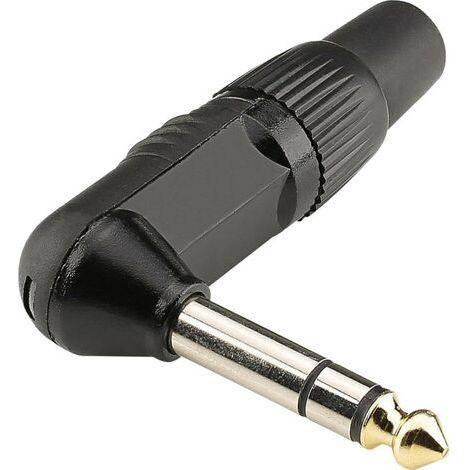 Jack 6.35 mm mâle, coudé Hicon HI-J63SA06 Nombre de pôles: 3 noir 1 pc(s) S195551 (1/3)