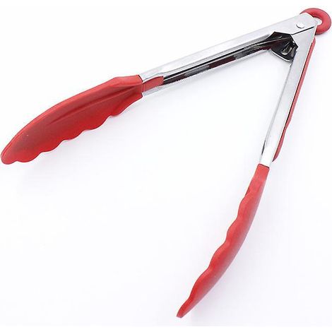 2 Rouge Lot De Pinces De Cuisine Professionnelles - Acier Inoxydable Avec Embouts En Silicone Antiadhsifs Et Rsistants  250c - Ustensiles De Cuisi (1/5)