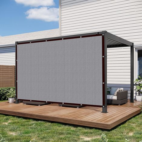 Voile d'ombrage avec œillets - 85 % - Filet d'ombrage de jardin - Rectangulaire - Protection solaire - En polyéthylène haute densité résistant à la déchirure - Perméable à l'eau (gris, 2 x 3 m) (1/5)