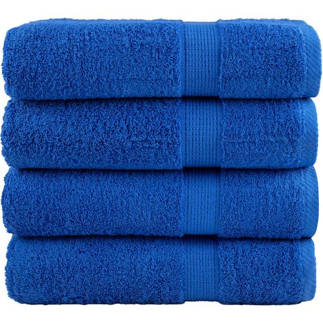 vidaXL Toallas de baño SOLUND 4 unidades azul 100x150 cm 600 gsm